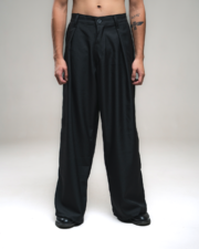 Wide Pleated Pants - Monoline